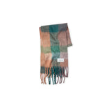 Lily plaid scarf with fringes on a white background