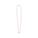 See Real Flowers Evil Eye Necklace coral and eye-shaped charm on a white background