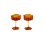 image of two fazeek champagne glasses amber color