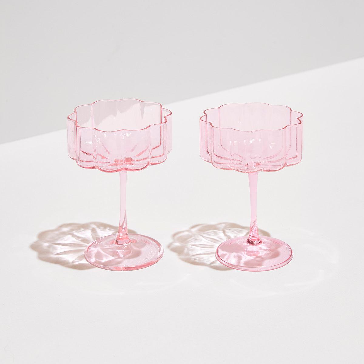 image of two fazeek champagne glasses pink color