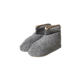 Pair of gray slipper boots on a white background