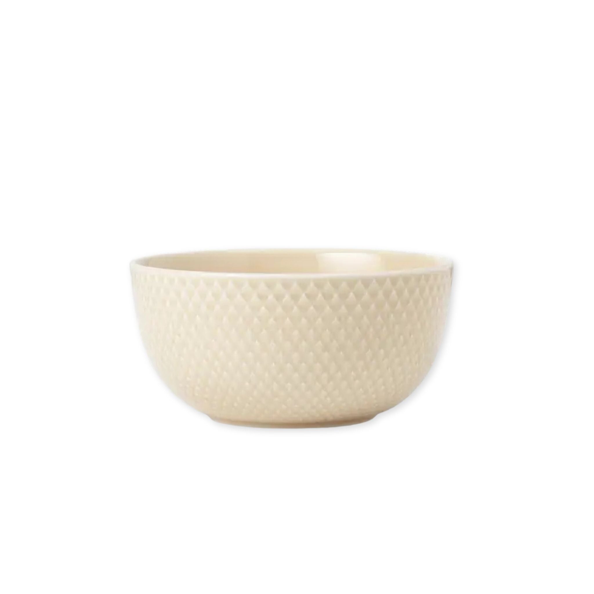 Beige ceramic bowl on a white background