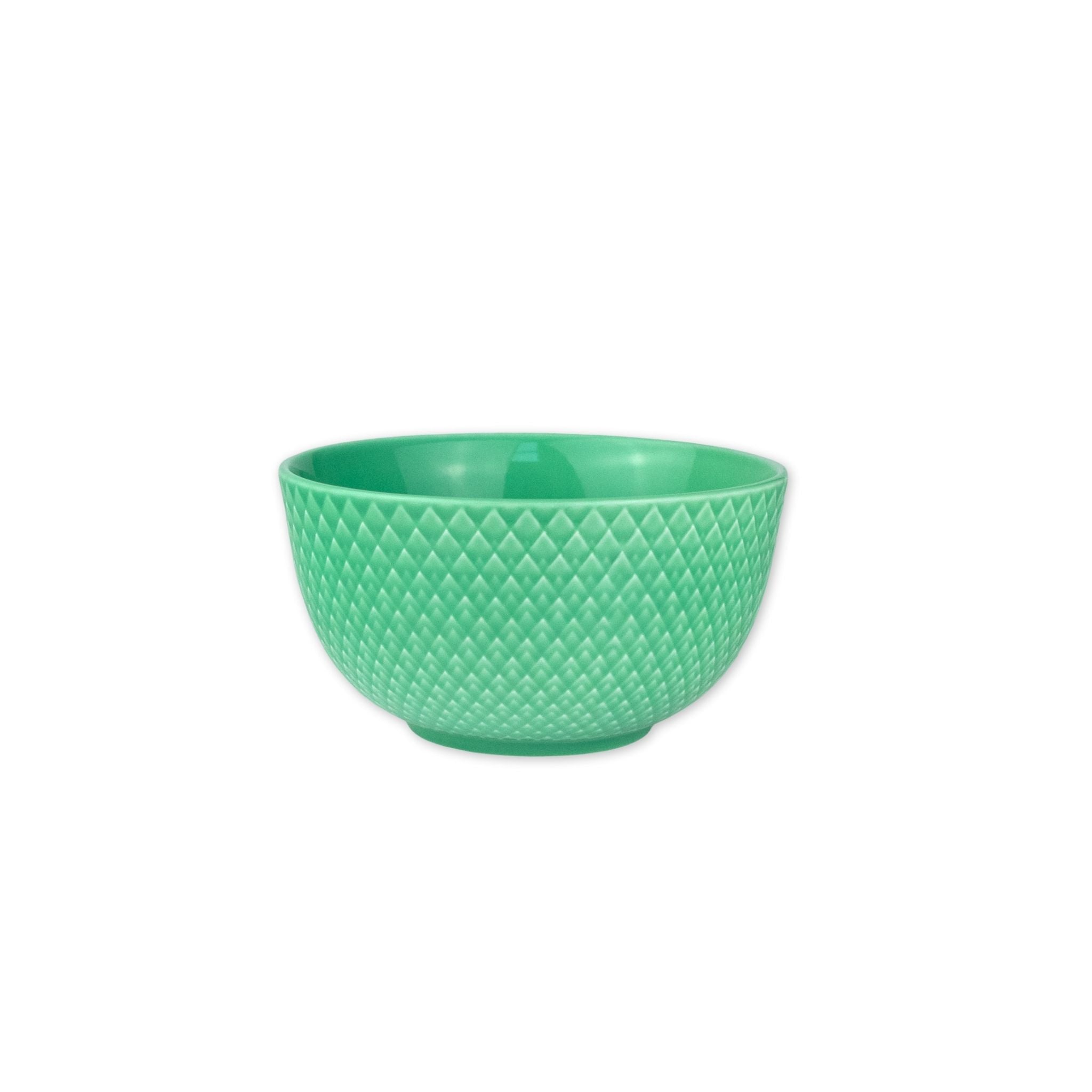 Green textured bowl on a white background