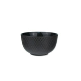 Black textured bowl on a white background
