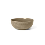 Moss ceramic porcelain bowl with textured surface on a white background