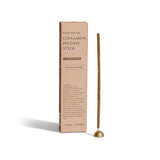 Cinnamon incense stick with packaging on a white background