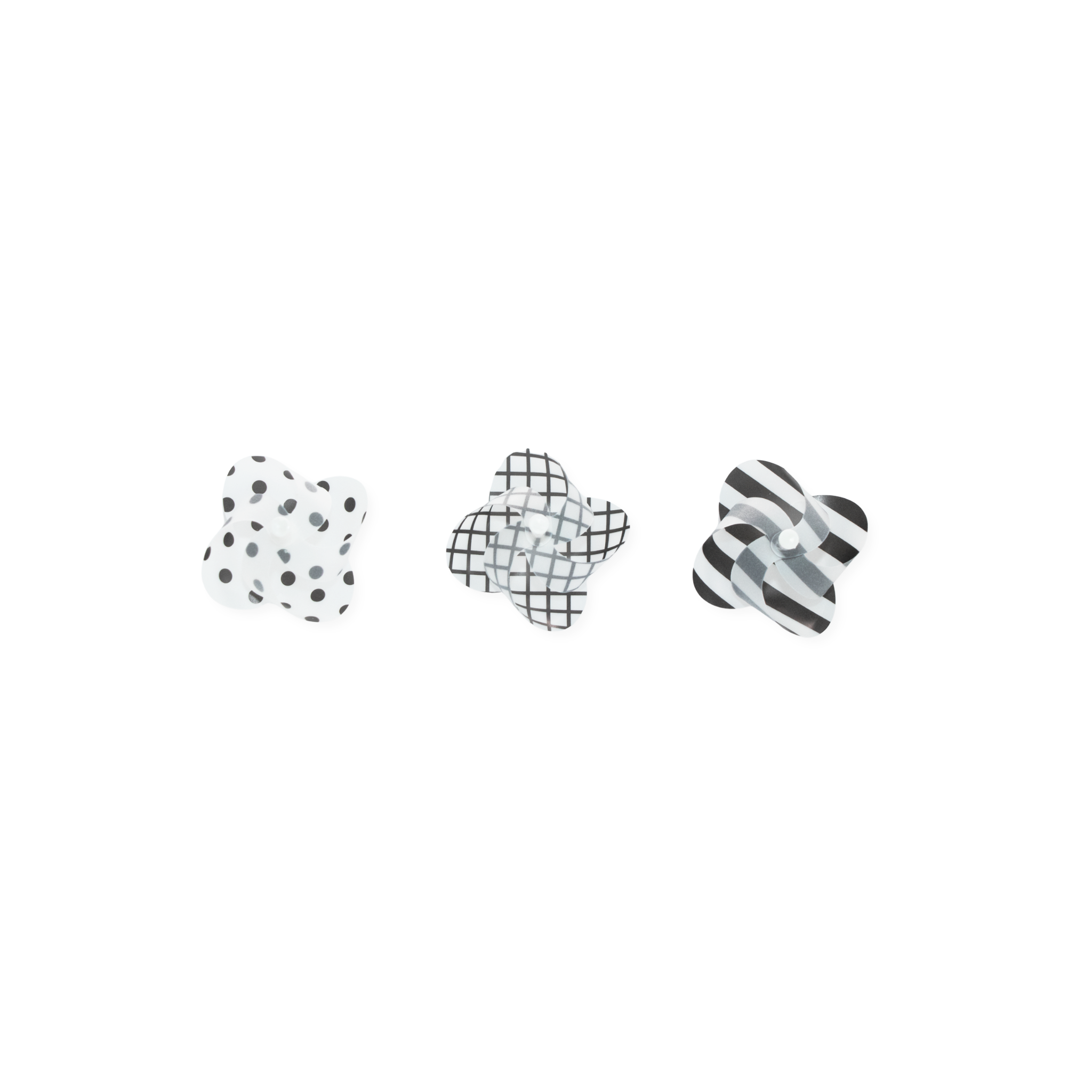 Set of 3x Pattern #2 Magnetic Pinwheel - Kaze Guru Ma on a white background