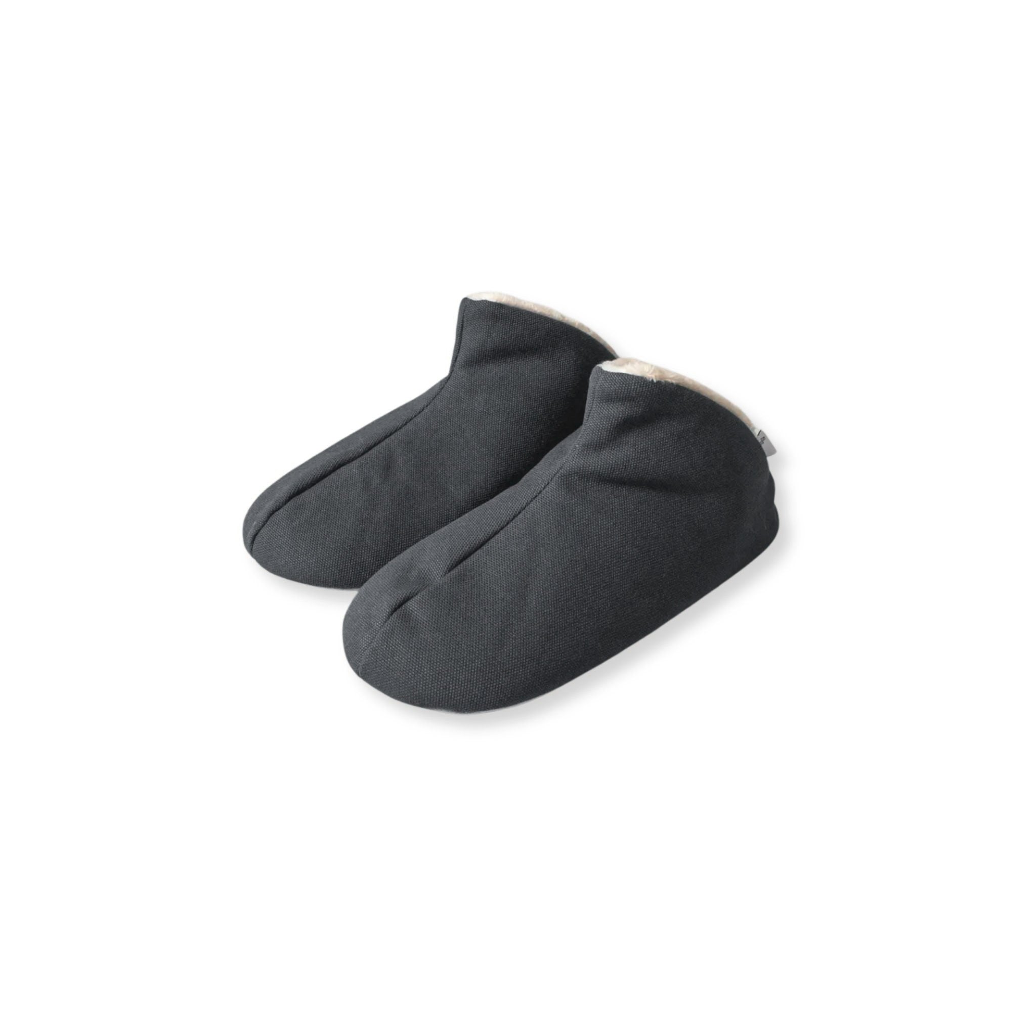 Pair of gray slippers on a white background