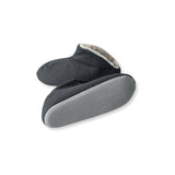 Pair of gray slippers on a white background