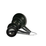 Set of black measuring spoons on a white background