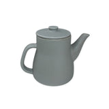 Gray teapot with lid on a white background