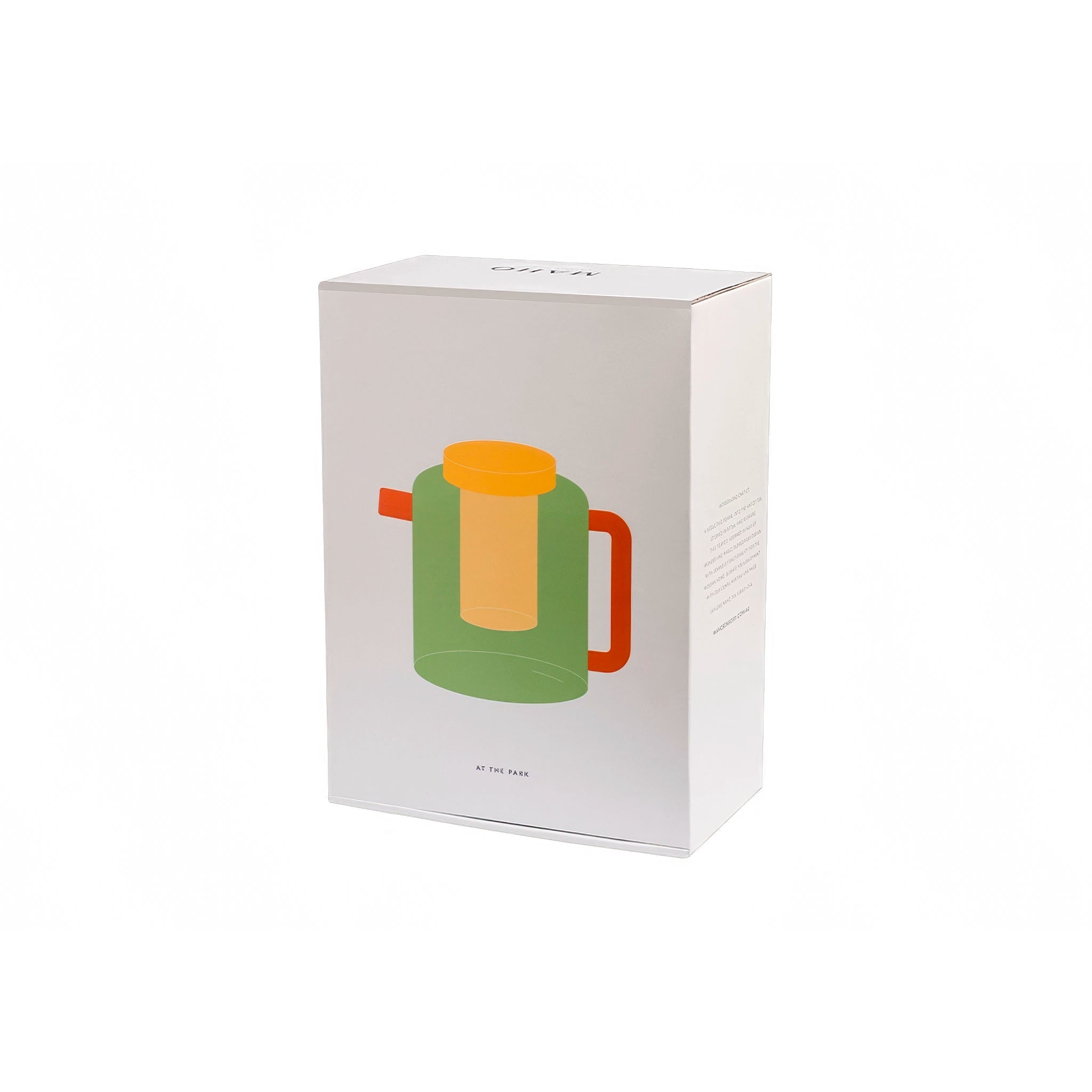 Packaging for At the Park Maho Cha pot on a white background