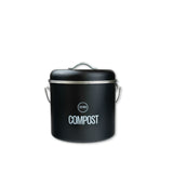 Black compost bin with 'Zefiro' branding on a white background