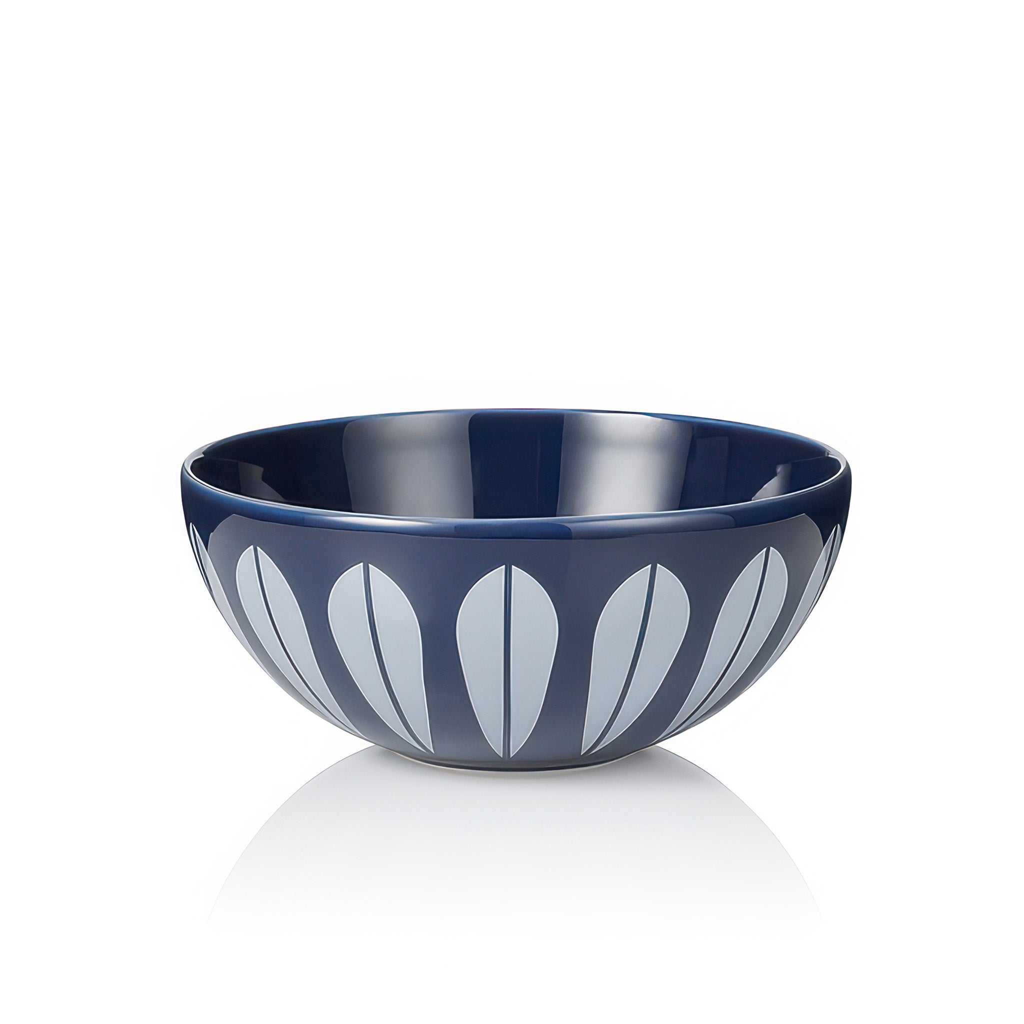 Full image of Lucie Kaas's Arne Clausen Lotus Bowl - Large in dark blue and white