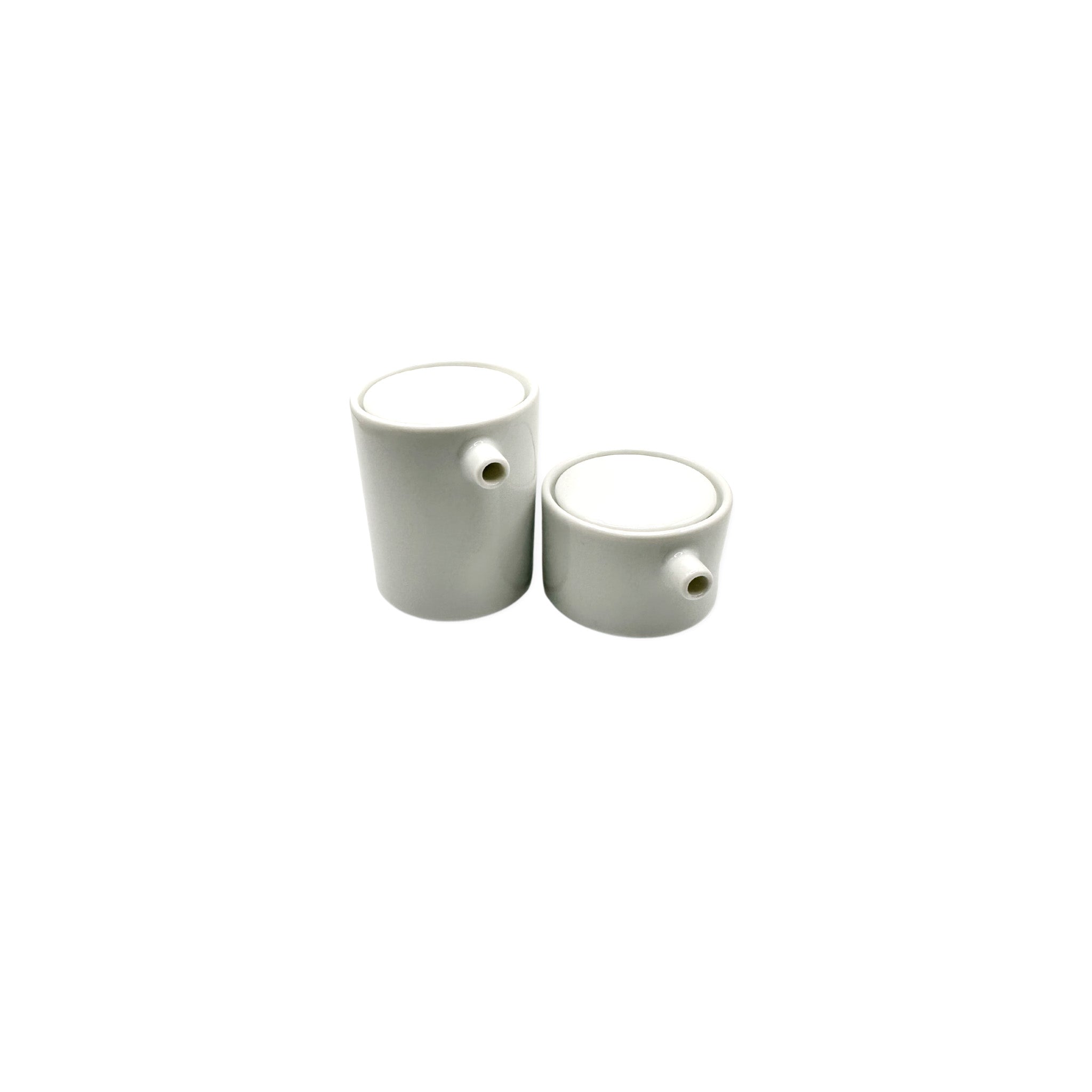 Side by side image of Kihara Sitaku's soy saucer in small and large