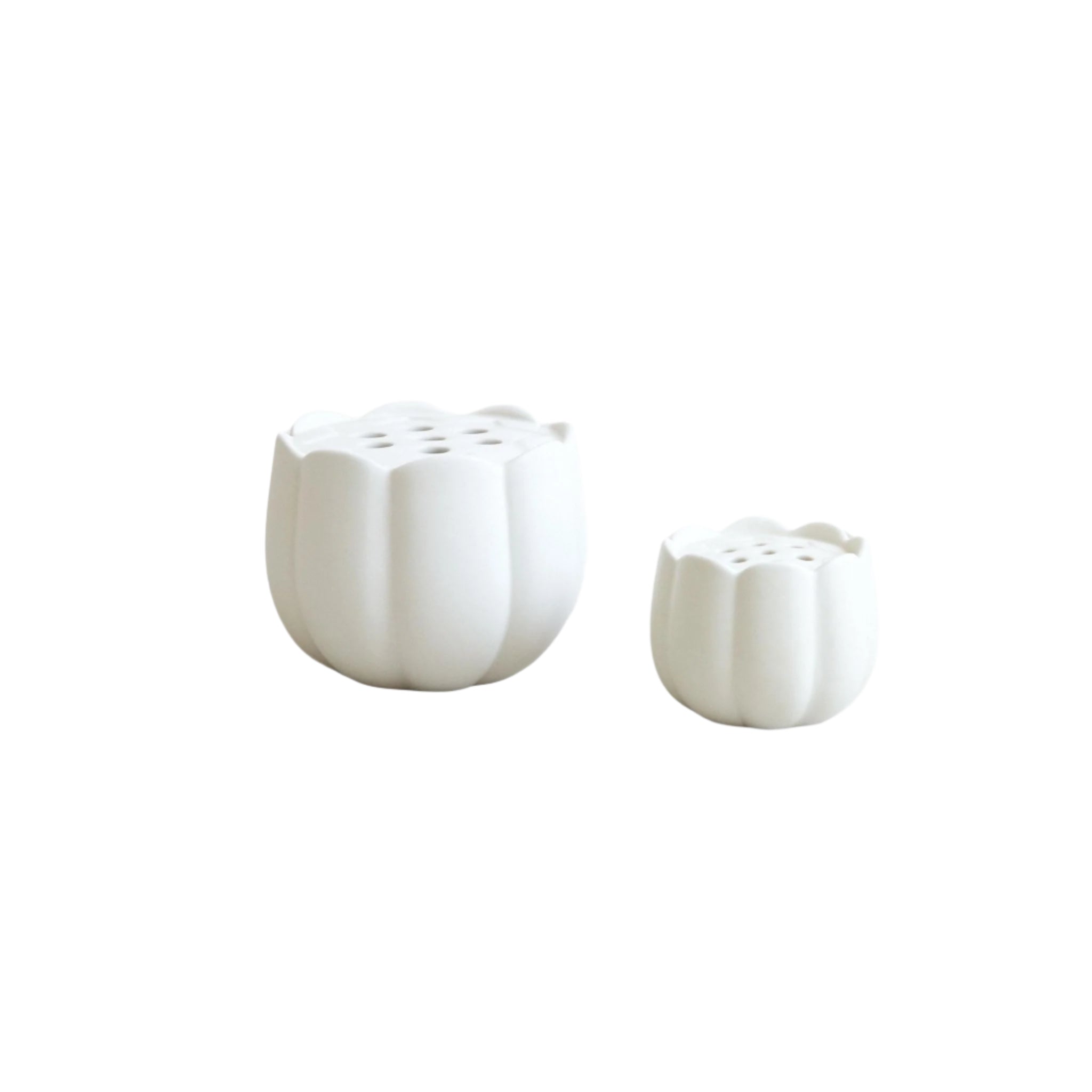 Image of Ceramic Frog Vase small and large side by side on a white background