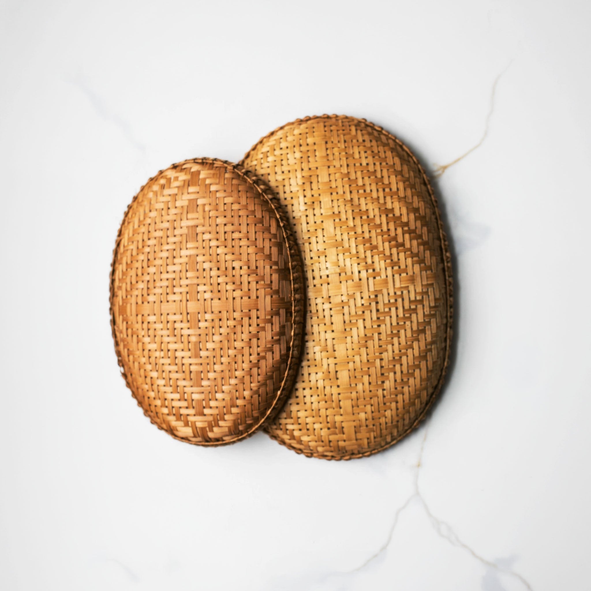 Smoked Bamboo Woven Basket Tray