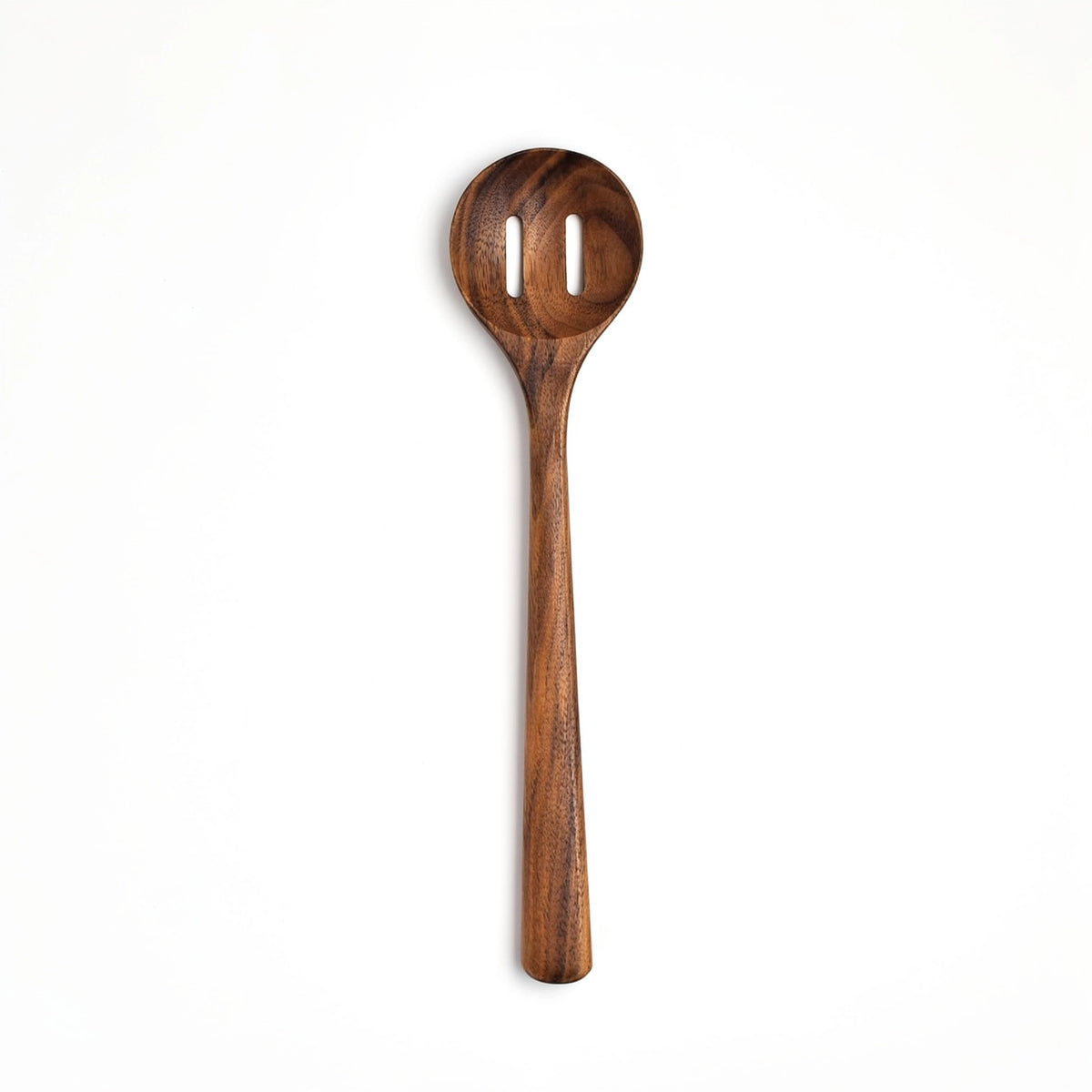 12" Walnut Wooden Slotted Spoon