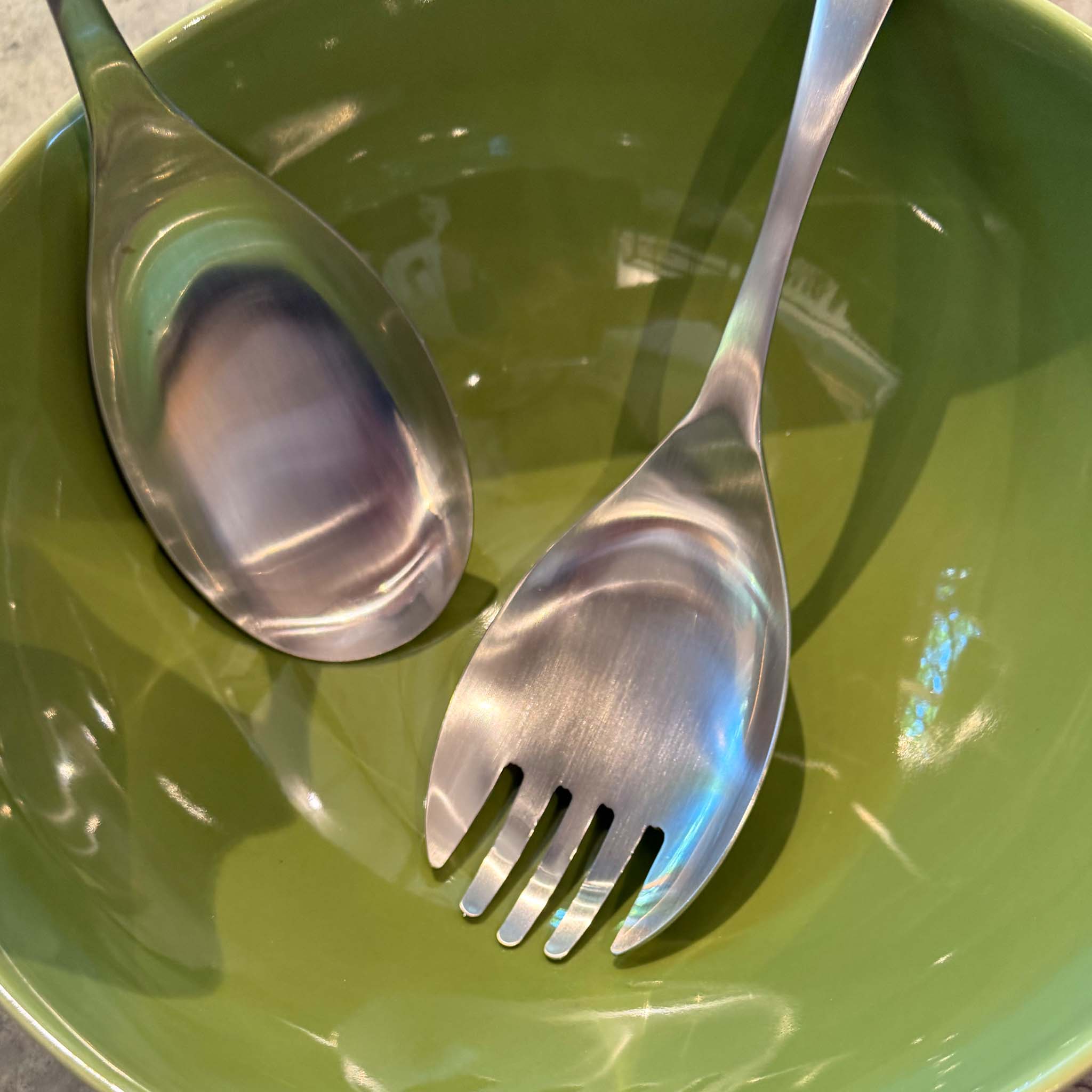 Sori Yanagi Stainless Steel Serving Spoon + Fork