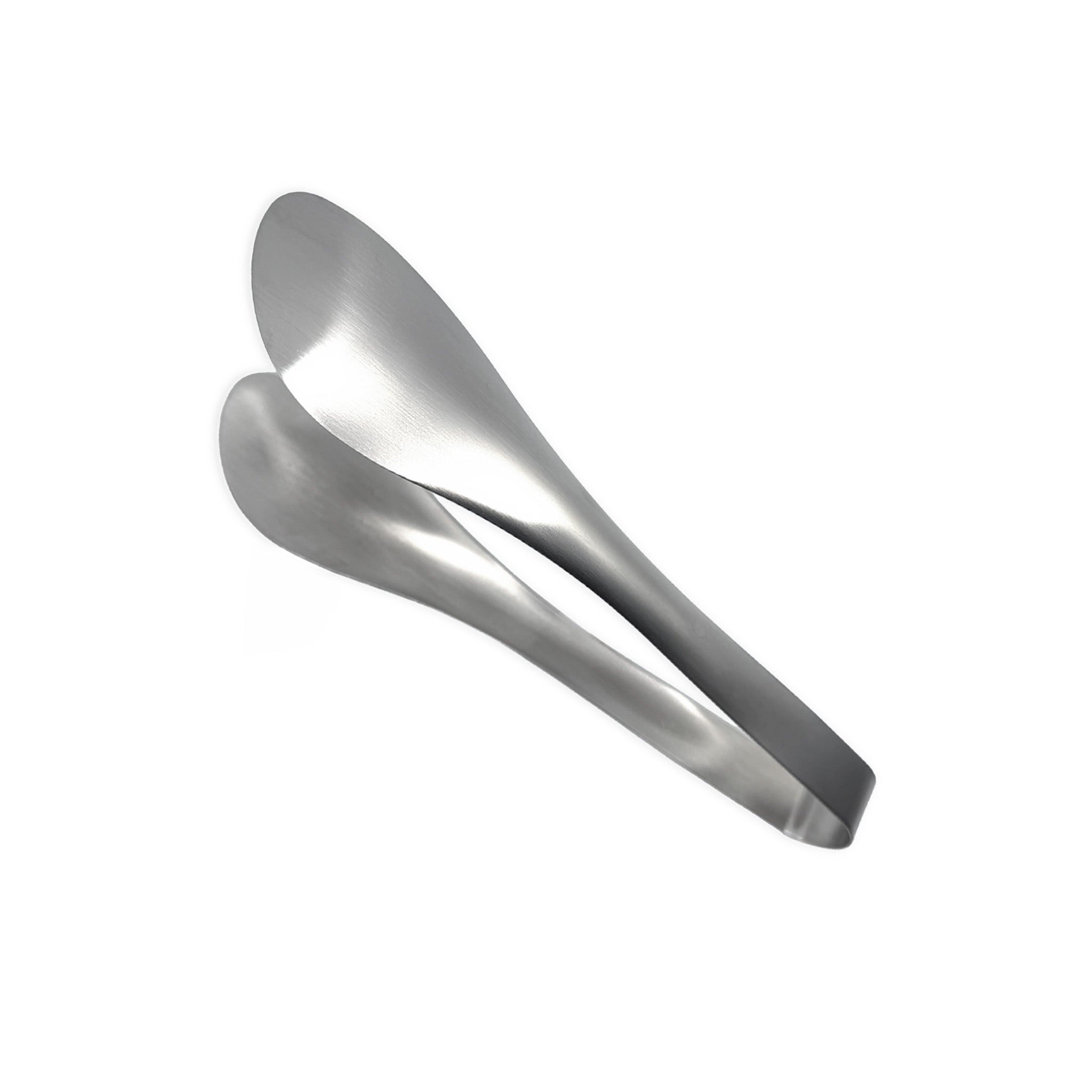 Metallic Sori Yanagi tongs on a white background.