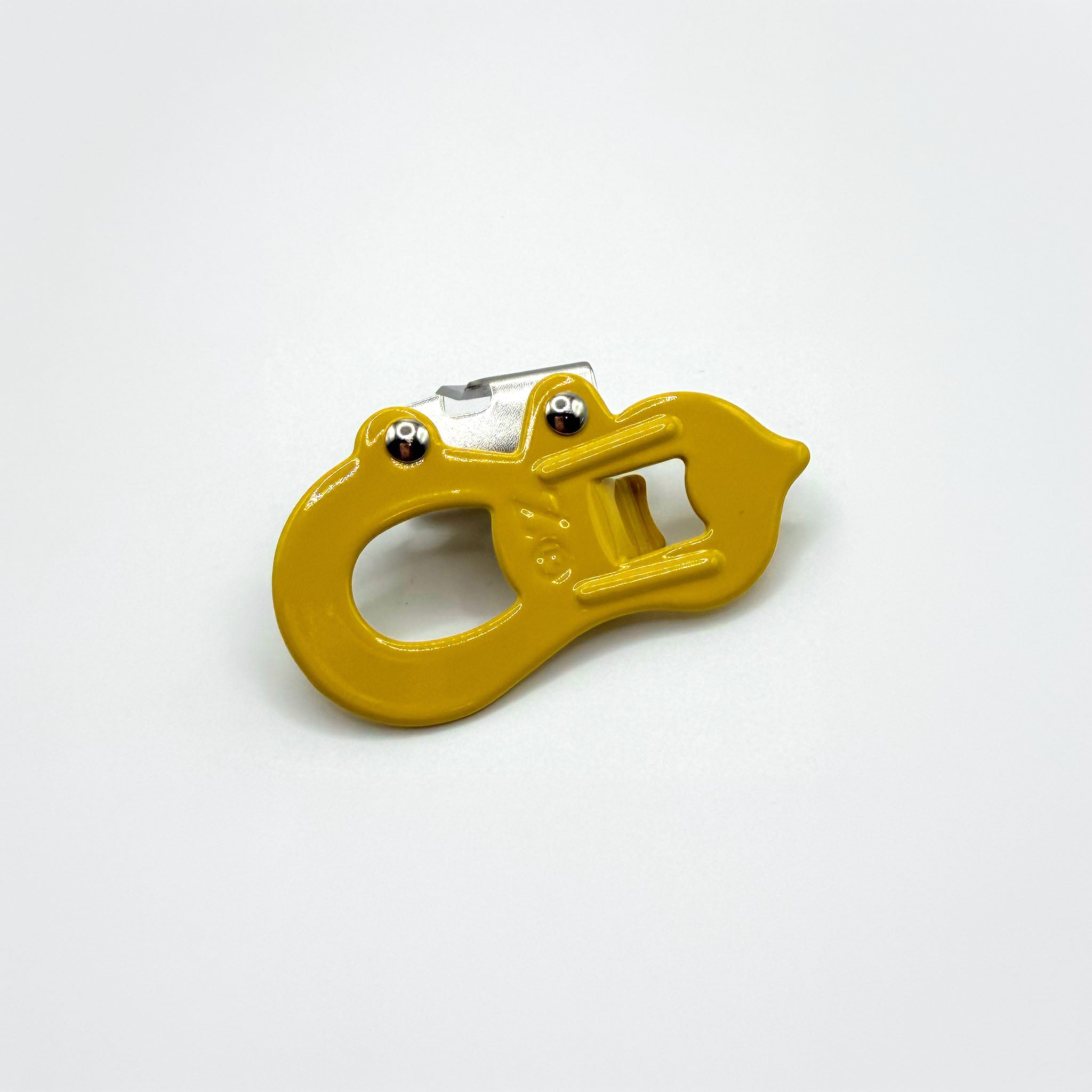 Yellow Yamatani Hyotan Can Opener on a white background