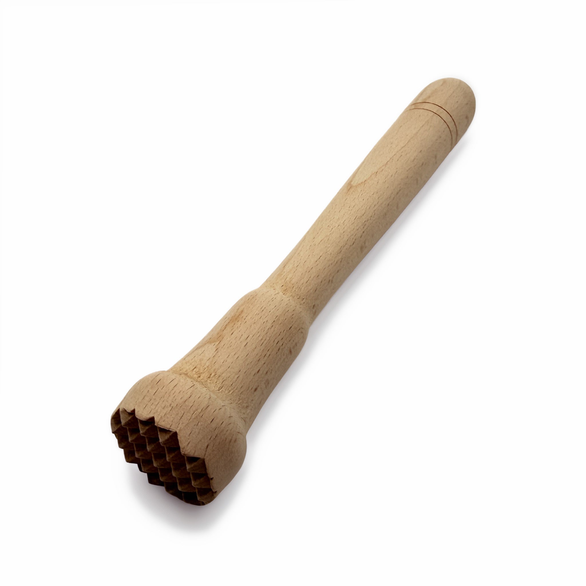 Wooden muddler on a white background