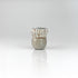 Handcrafted fluted ceramic sake cup with white glaze and ribbed texture, by The Lazy Potters.