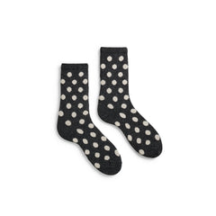 image of lisa b socks mens dot wool cashmere crewsocks charcoal color