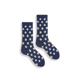 image of lisa b socks mens dot wool cashmere crewsocks navy color