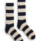 image of lisa b socks mens rugby stripe wool cashmere crewsocks navy color