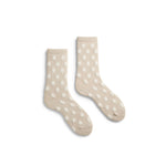 image of lisa b socks womens dot wool cashmere crewsocks creme color