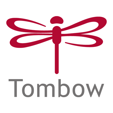 Tombow logo with a red dragonfly on a white background