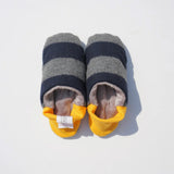 image of merippa slippers Flannel stripes and Fur design