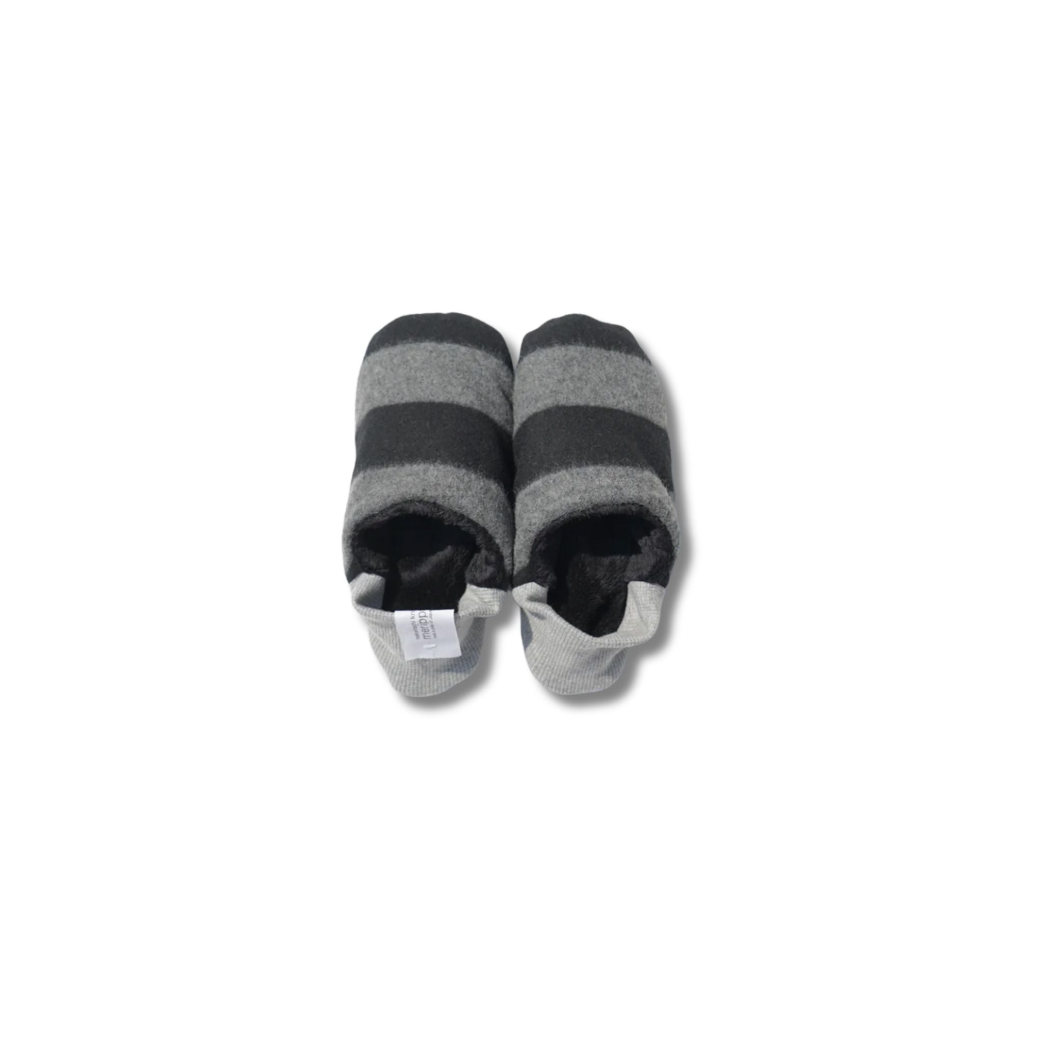 image of merippa slippers Flannel stripes and Fur design 