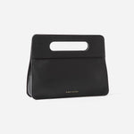 The Afterparty Clutch in color black angled