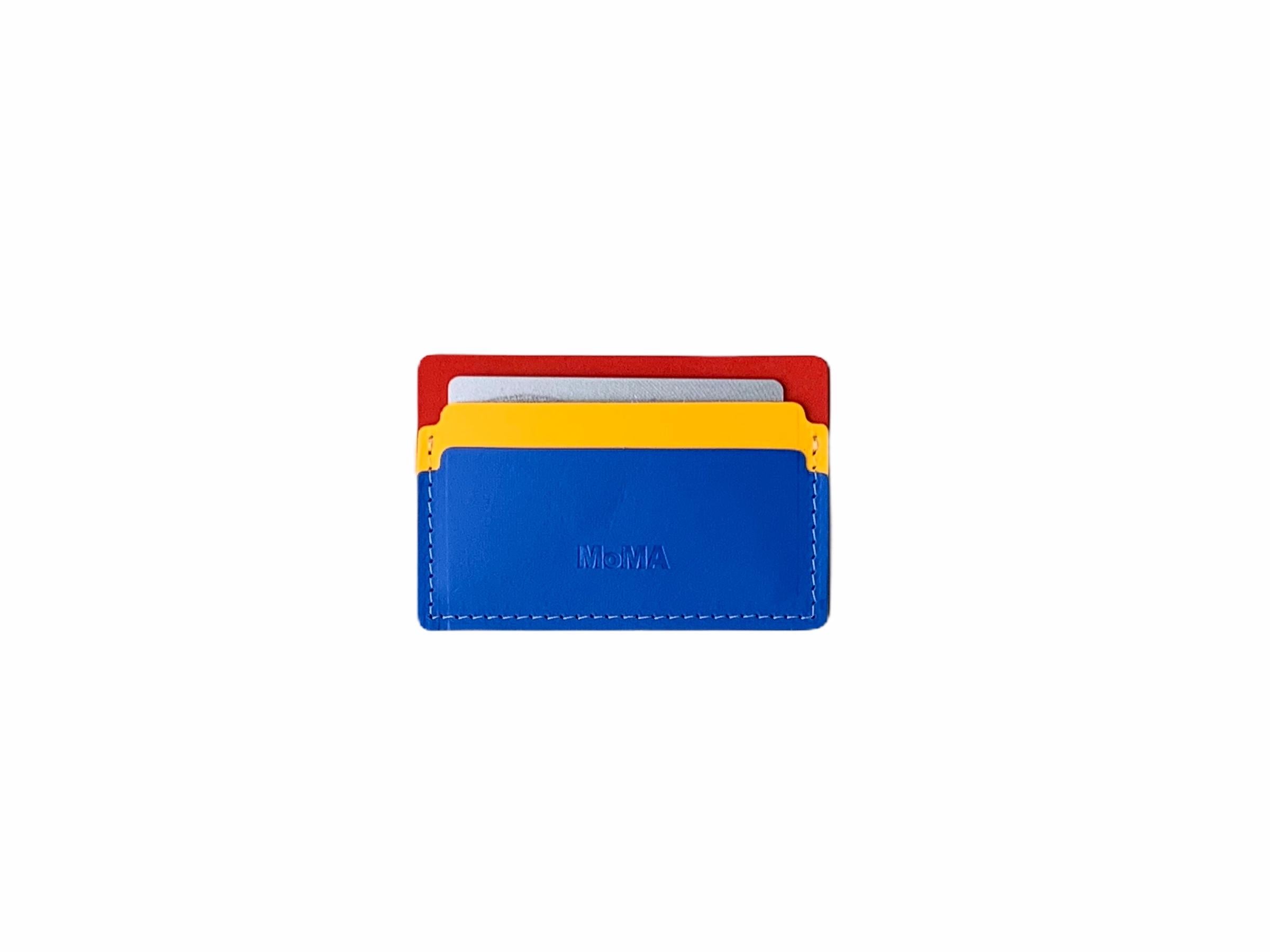 MoMA recycled card holder open color red, blue, yellow