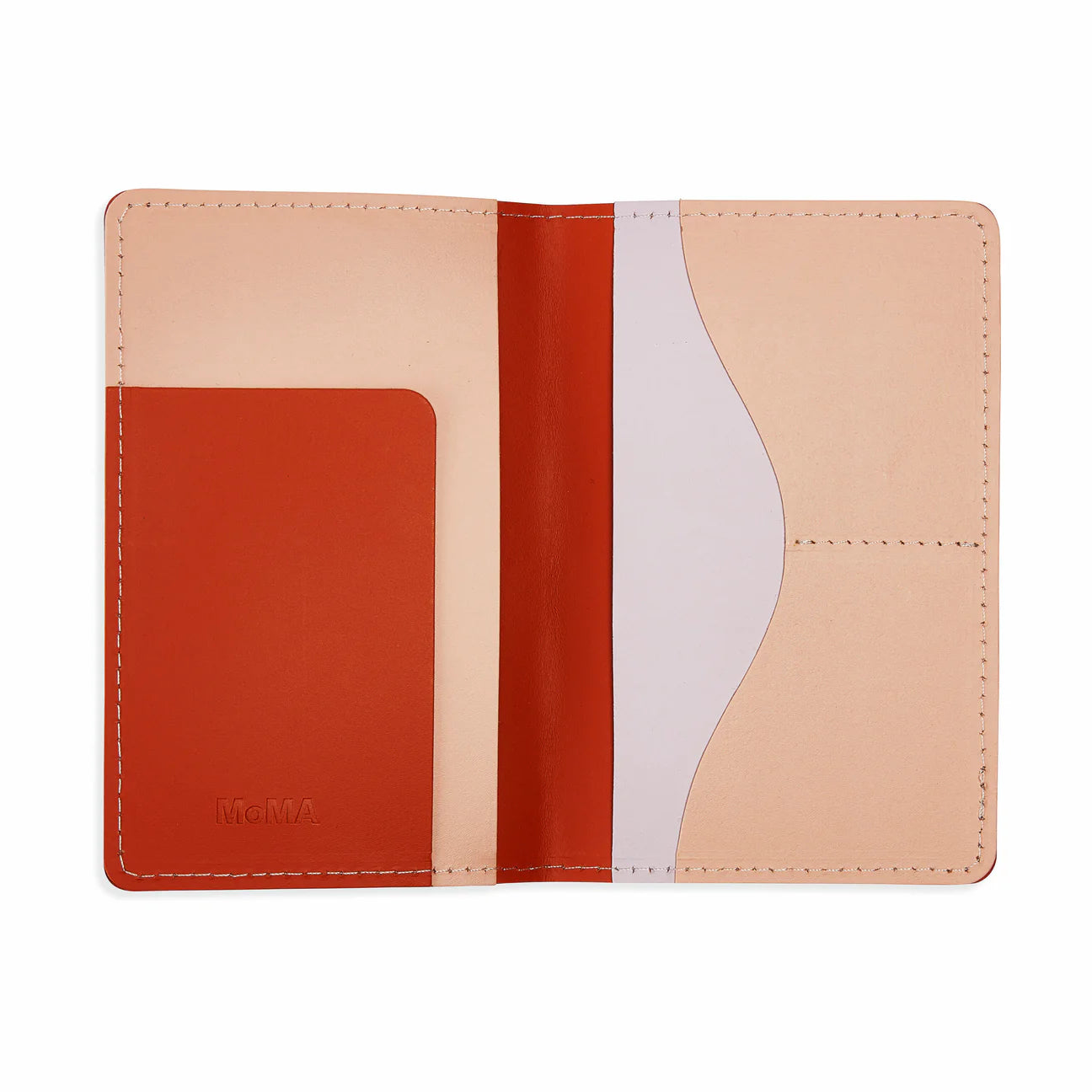 image of moma wallets recycled leather passport holder pink color design