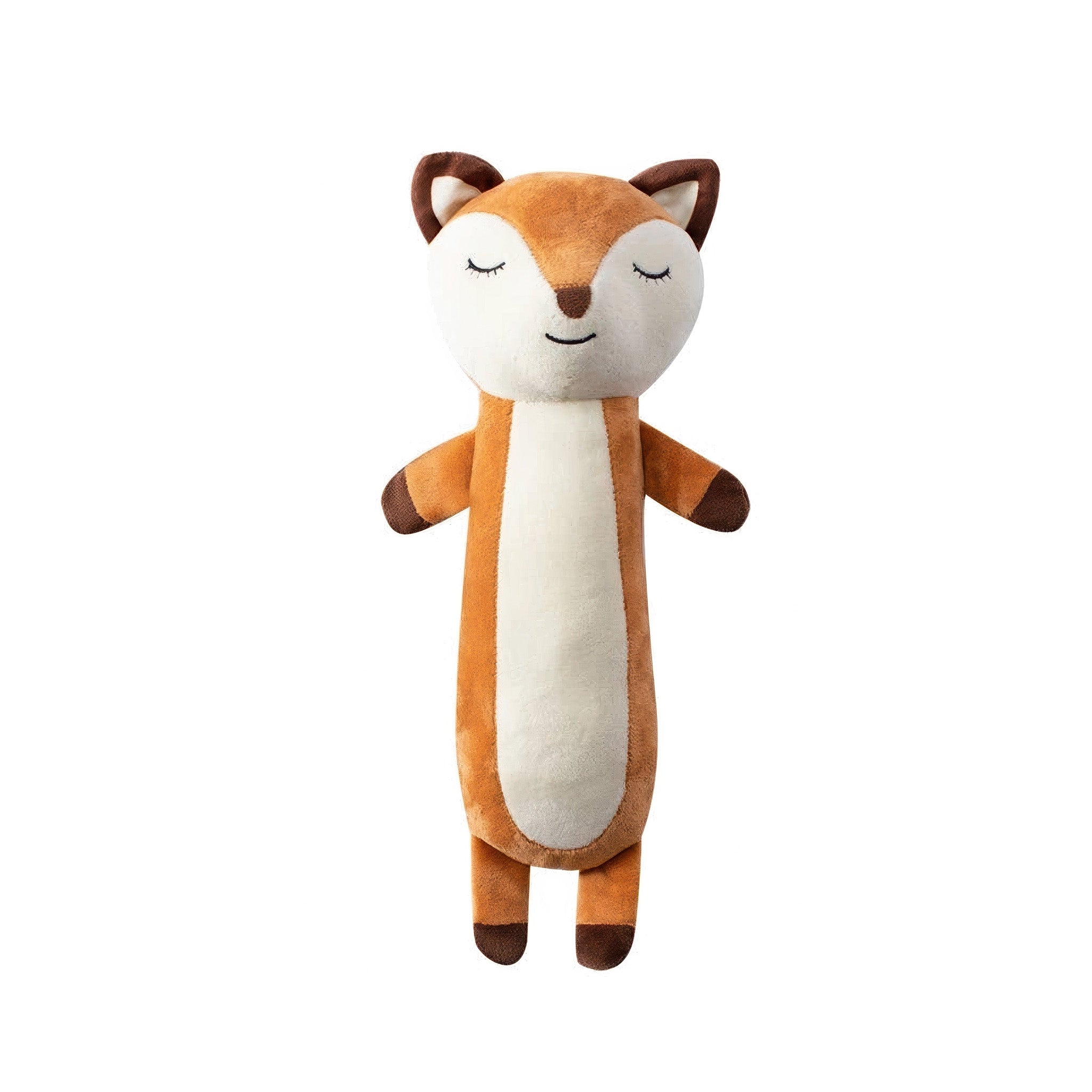 Stuffed fox dog toy on a white background