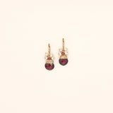 image of two river song earrings regal garnet fringe design