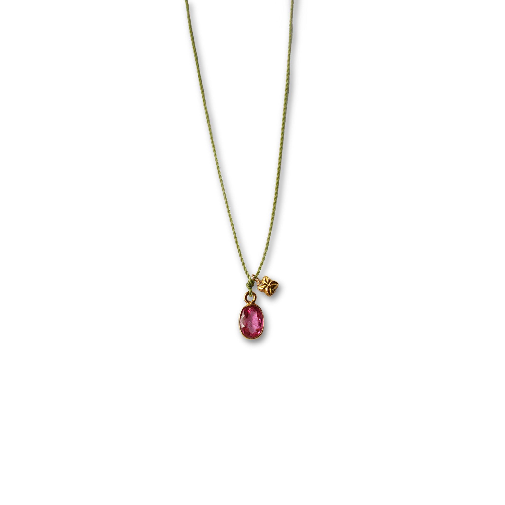 image partial of see real flowers necklaces with blossom charm rainbow ruby