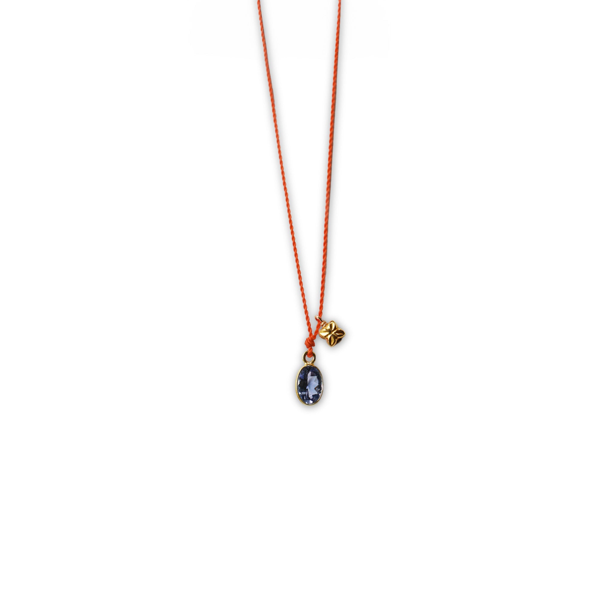 image partial of see real flowers necklaces with blossom charm rainbow tanzanite