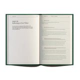 Open spread of The Field Guide for Depression by Therapy Notebooks, showing structured pages for writing session topics, notes, and key takeaways.