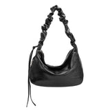 Full rear view of Melie Bianco's Reign Shoulder Bag in black