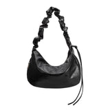 Full front view of Melie Bianco's Reign Shoulder Bag in black