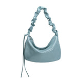 Full rear view of Melie Bianco's Reign Shoulder Bag in blue