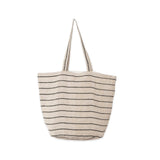 Full front image of the Shoulder Bag, Jute / Chloe Natural Black Stripe by Will & Atlas