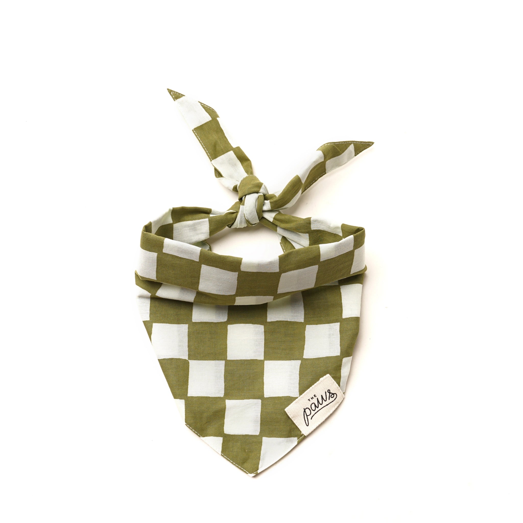 Image of The Paws Checkmate bandana on a white background