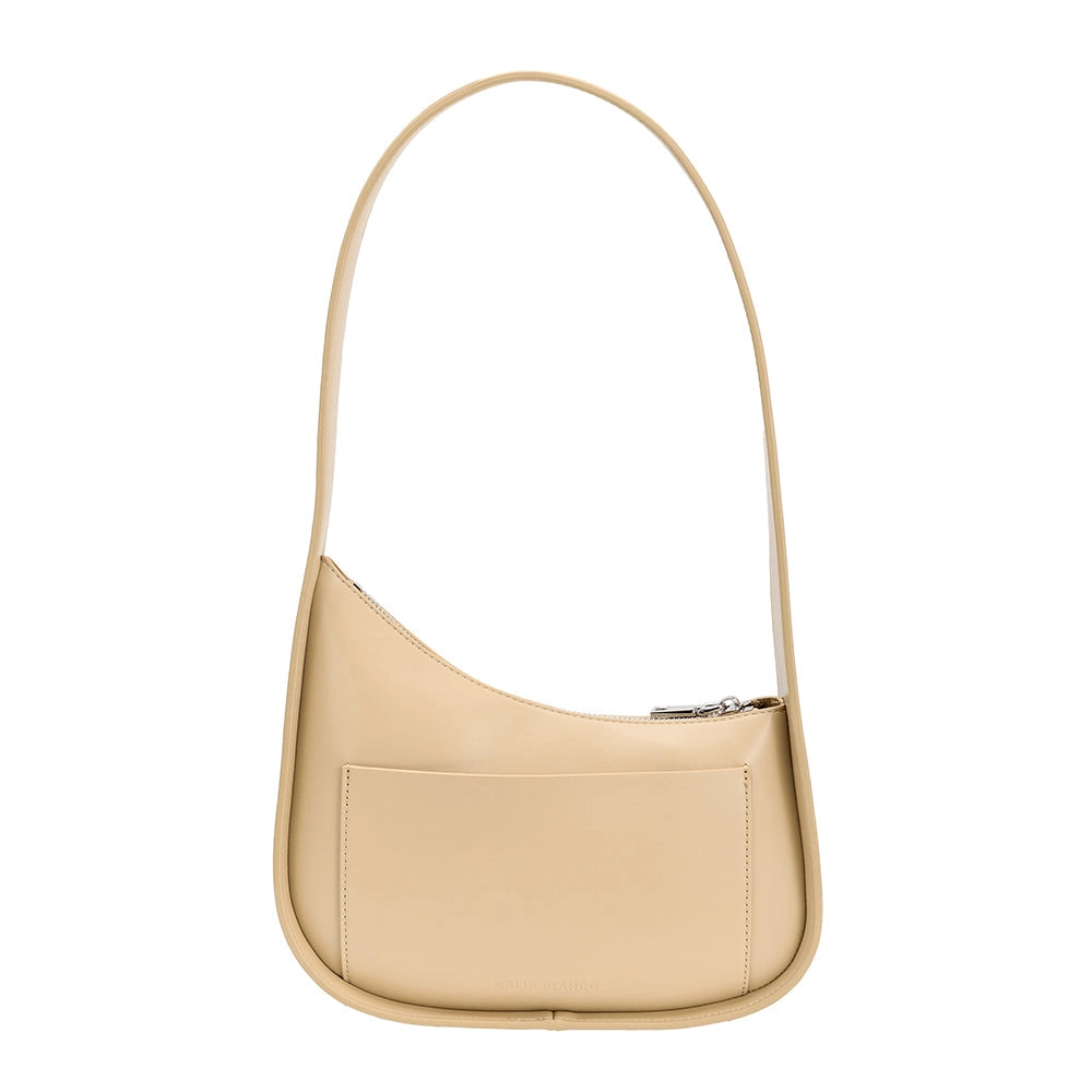 Rear full view of the Willow recycled vegan shoulder bag in bone