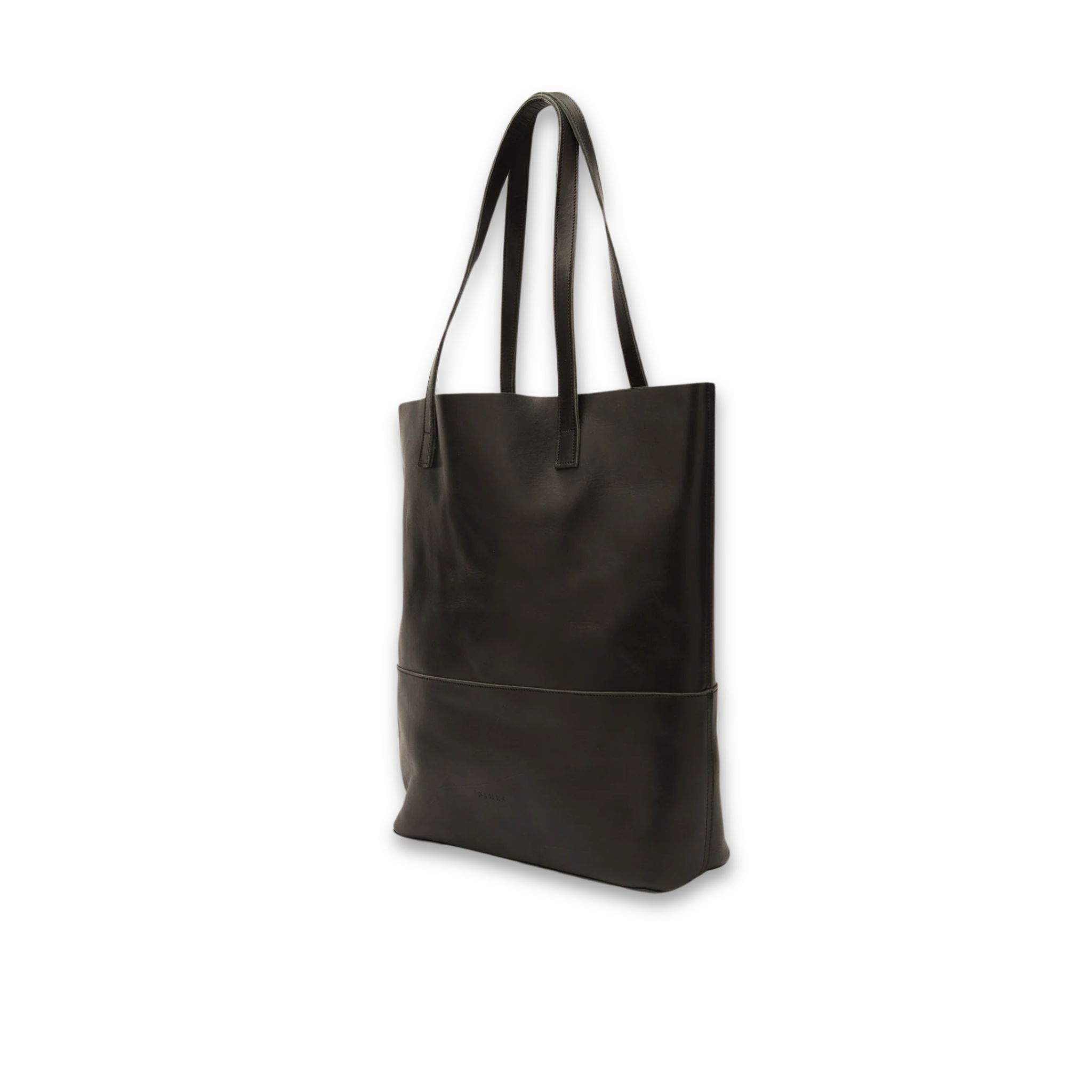 Angled view of the Cabildo Tote in black from Nimes