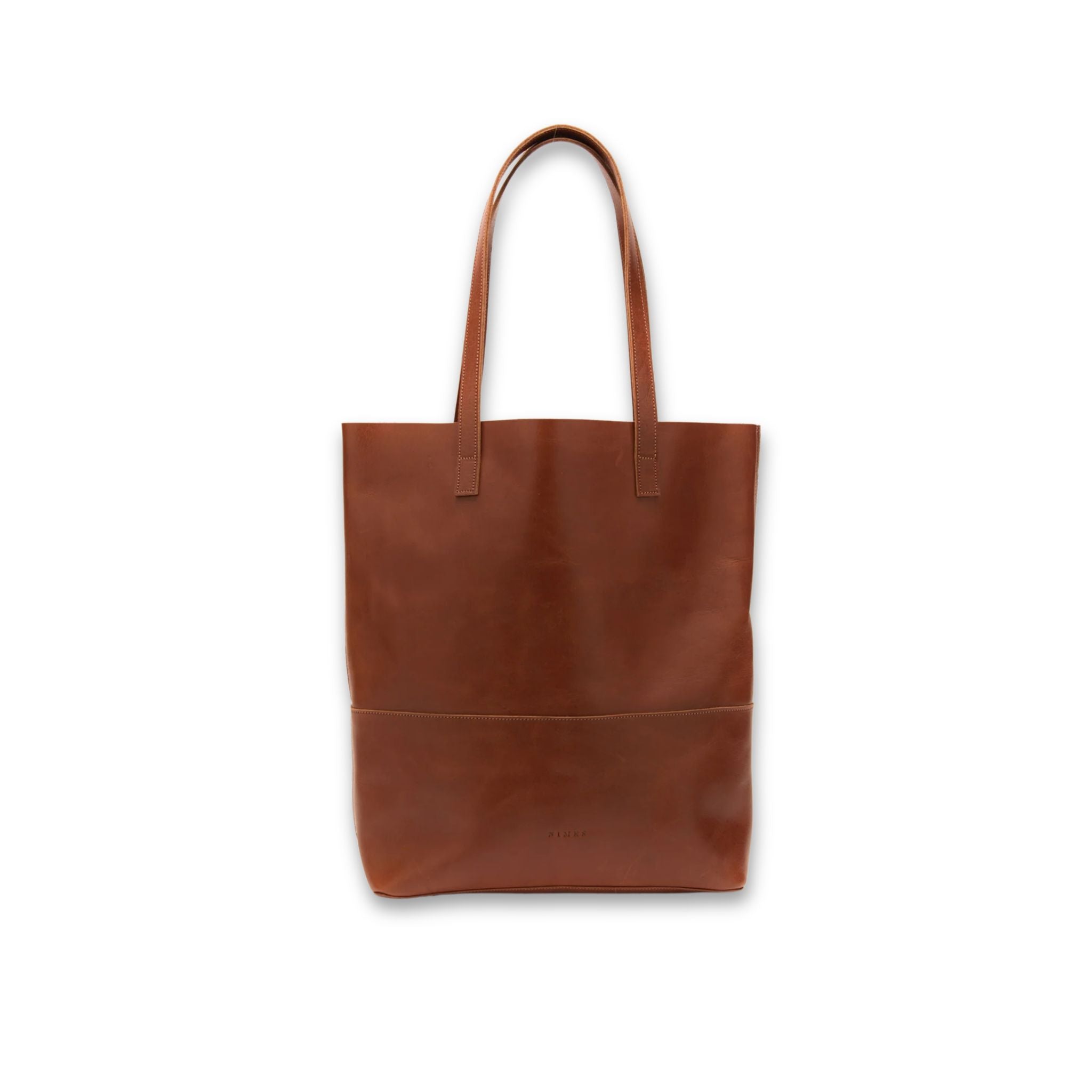 Full front view of the Cabildo Tote in tobacco from Nimes
